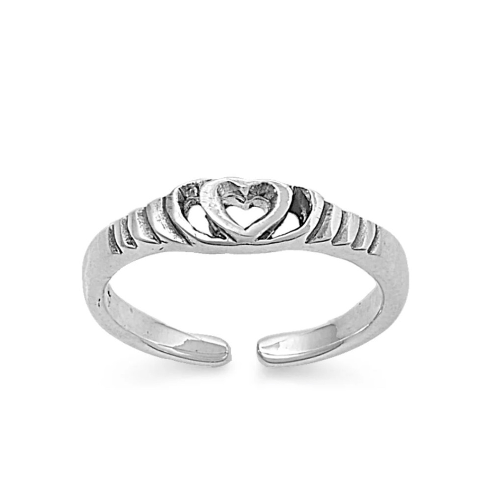Sterling Silver Toe Ring – Heart (Sample)